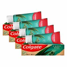 Комплект Зубная паста Colgate Naturals Забота о деснах с Алоэ Вера 75 мл х 4 шт