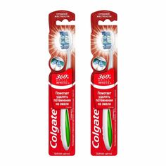 Комплект Зубная щетка Colgate 360 Optic White средняя 2 шт