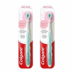 Комплект Зубная щетка Colgate Cushion Clean мягкая 2 шт
