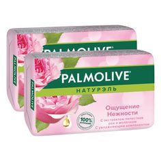 Комплект Мыло кусковое Palmolive с экстрактом лепестков роз и молочком 90 г х 2 шт
