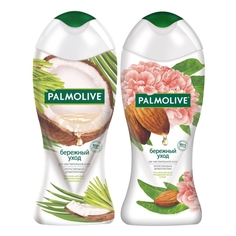 Набор гель-кремов для душа Palmolive с кокосовым маслом и миндальным маслом по 250 мл