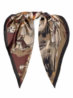 Платок женский ELEGANZZA 01-00041560 коричневый, 86х86 см