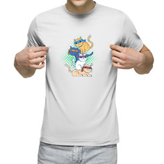 Футболка мужская Котики ниндзя в масках белая 3XL No Brand