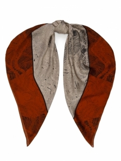 Платок женский ELEGANZZA 01-00041838 коричневый, 125х125 см