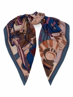 Платок женский ELEGANZZA 01-00041835 синий, 120х120 см