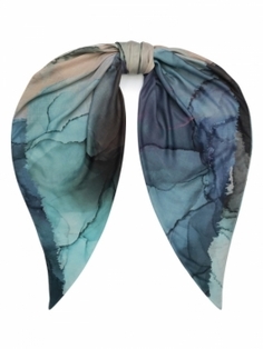 Платок женский ELEGANZZA 01-00041358 голубой, 120х120 см