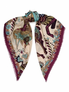 Платок женский ELEGANZZA 01-00041605 бордовый, 120х120 см