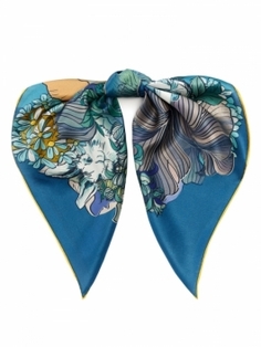 Шейный платок женский ELEGANZZA 01-00041562 голубой, 53х53 см