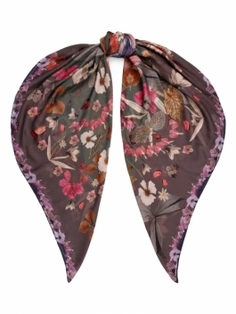 Платок женский ELEGANZZA 01-00041350 коричневый, 120х120 см