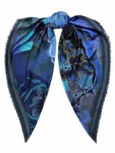 Платок женский ELEGANZZA 01-00041610 синий, 110х110 см