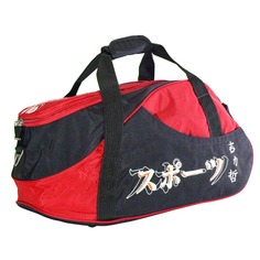 Дорожная сумка унисекс Polar 6019 черная с красным 50 х 24 х 23 см