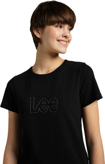 Футболка женская Women Slim Cropped Tee Lee черная L