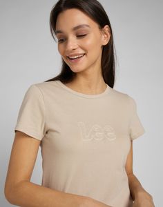 Футболка женская Women Slim Cropped Tee Lee бежевая L