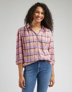Рубашка женская Women Lady Volume Shirt Lee фиолетовая S