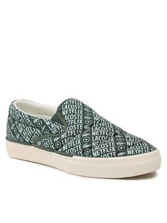 Слипоны мужские Lacoste Lacoste x Netflix Erkek Jump Serve 745CMA00641X3 зеленые 42 EU