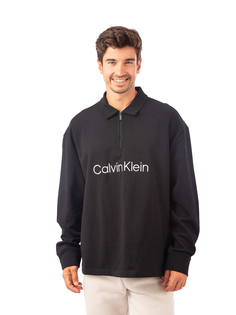 Джемпер Calvin Klein Ls Standard Logo Terry для мужчин, размер M, 40HM250, чёрный