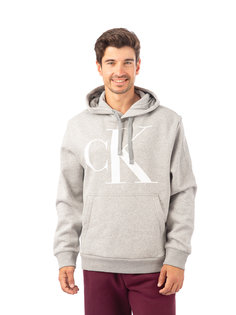 Худи Calvin Klein Monogram Fleece Hoodie для мужчин, размер L, 40JM835, серый