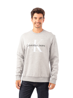 Джемпер Calvin Klein Ls Monogram Crew Neck для мужчин, размер XL, 40GC200, серый