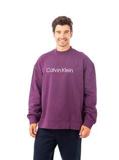 Джемпер Calvin Klein Ls Relaxed Standard Logo для мужчин, размер L, 40JM235, фиолетовый