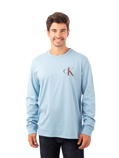Джемпер Calvin Klein Ls Bold Monogram Crew для мужчин, размер L, 40HM826, синий