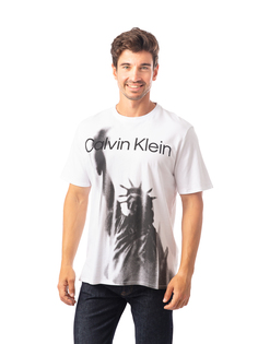 Футболка Calvin Klein Ss Statue Of Liberty для мужчин, размер S, 40JM916, белая