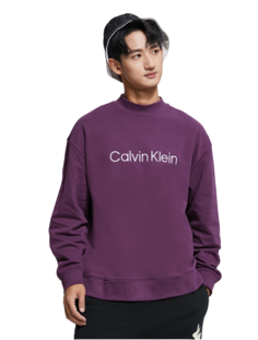 Джемпер Calvin Klein Ls Relaxed Standard Logo для мужчин, размер 2XL, 40JM235, фиолетовый