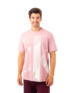 Футболка Calvin Klein Ss Geo Monogram Crew для мужчин, размер S, 40KC825, розовая