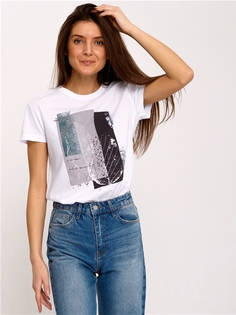 Футболка женская Апрель 1ЖДФК3965001 белая 100-164