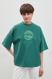 Футболка женская Finn Flare FBD110217 зеленая XS