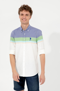 Рубашка мужская U.S. POLO Assn. G081SZ0040TAMARIX_VR212_2XL синяя 2XL
