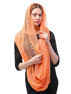Снуд женский Venera 9200131 оранжевый, терракотовый, 192x128 см