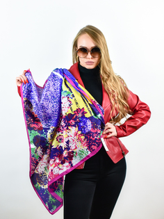 Платок женский Venera 1801329 разноцветный, 84x84 см