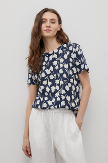 Футболка женская Finn Flare FSD11051 синяя XS