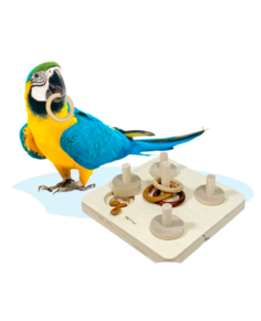 Игрушка для птиц PetStandArt интерактивная IQ-snack XL деревянная 20х20 см