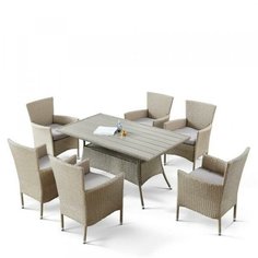 Комплект мебели Afina AFM-195-6Pcs (6+1) Beige 7 шт