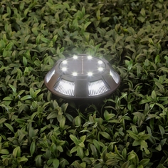 Светильник уличный ЭРА ERAST024-01 на солнечной батарее подсветка Таблетка, сталь, пластик