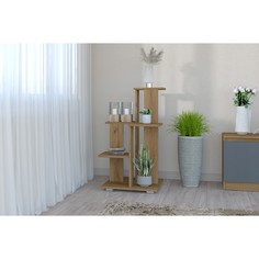 Подставка для цветов №1, 500х500х852, Дуб крафт золотой No Brand