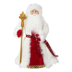 Новогодняя фигурка Merry Christmas Дед мороз в белой шубе 9267 1 шт.