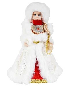 Новогодняя фигурка Merry Christmas Снегурочка в бело-красной шубе 9266 1 шт.