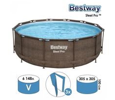 Каркасный бассейн, Bestway, 5617P, 305х305х100см