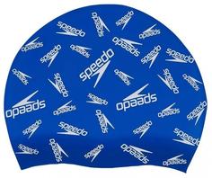 Шапочка Для Плавания Speedo 2022 Slogan Prt Cap Ju Blue Flame/ White