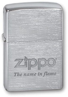 Зажигалка ZIPPO Name In Flame, Brushed Chrome, латунь/сталь, серебристая, 38x13x57 мм