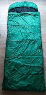 Спальный мешок с капюшоном 90х228 см; зеленый No Brand