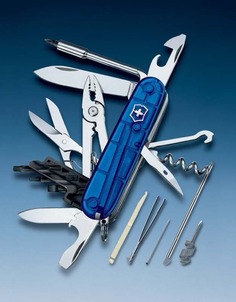 Нож перочинный VICTORINOX CyberTool M, 91 мм, 32 функции, полупрозрачный синий