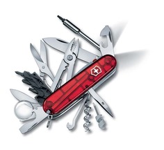 Нож перочинный VICTORINOX CyberTool Lite, 91 мм, 34 функции, полупрозрачный красный