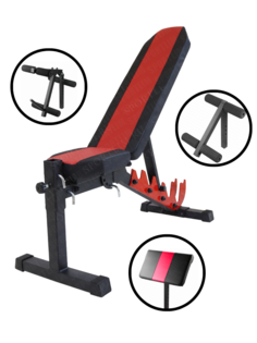 Универсальная атлетическая скамья Sportlim Orion,красно-черный