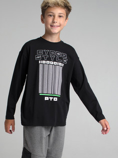 Лонгслив PlayToday, черный, 128