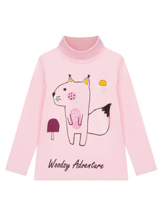 Водолазка трикотажная для девочек PlayToday, светло-розовый, 110