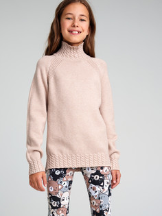 Свитер трикотажный для девочек PlayToday, светло-серый, 128