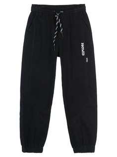 Брюки текстильные джинсовые утепленные флисом для мальчиков PlayToday, черный, 158